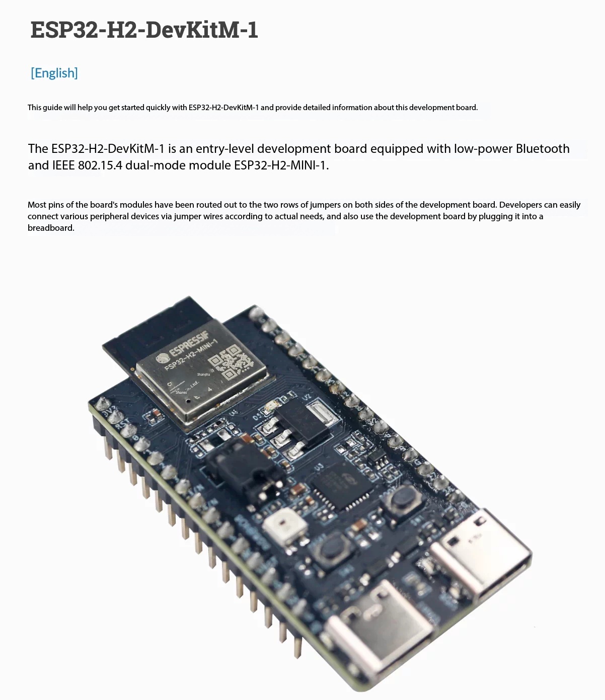 Placa Espressif ESP32-H2-DevKi - Esp32 H2 avaliação e preço